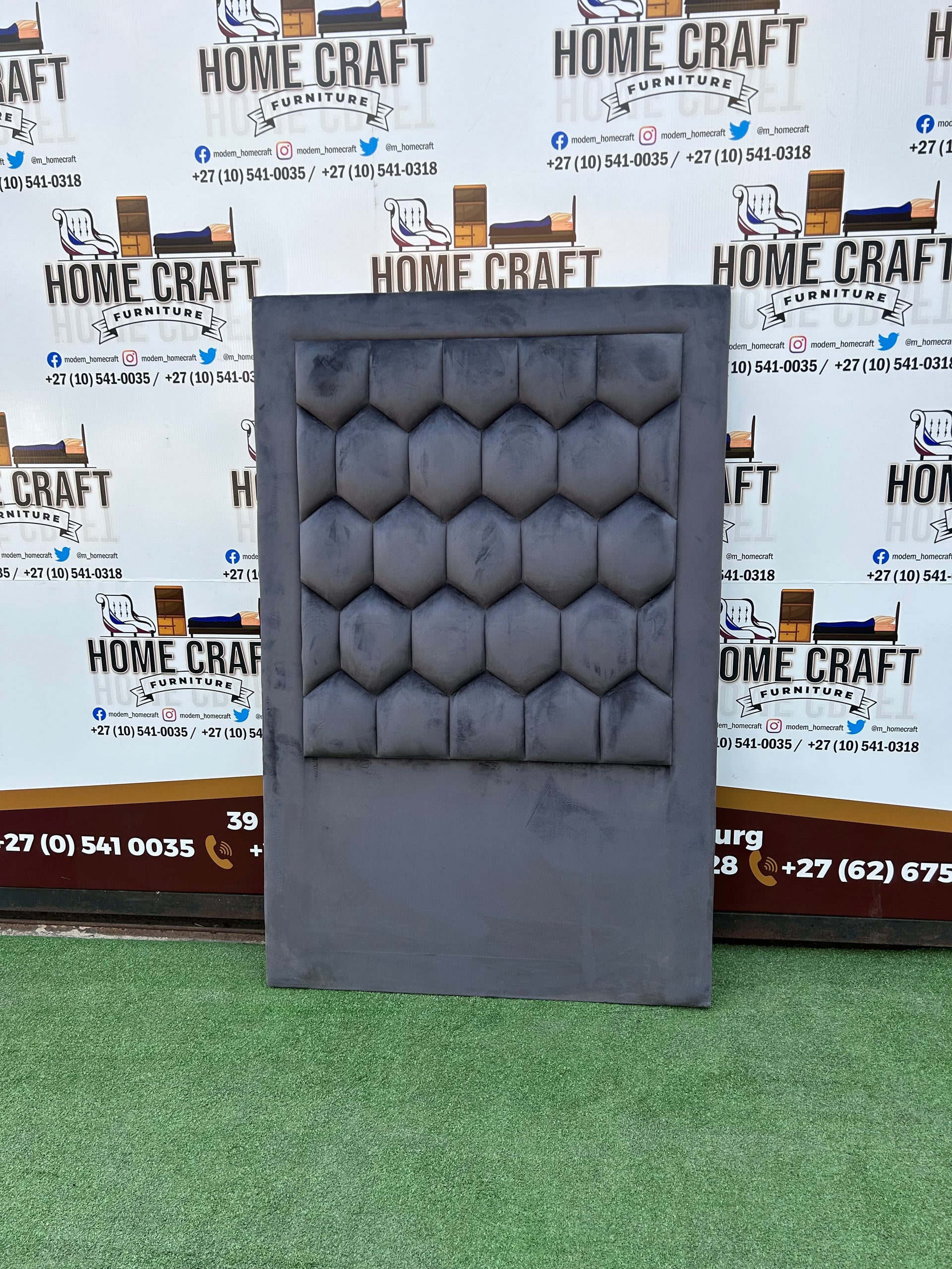 Single Headboard Honeycomb - Dark Grey
