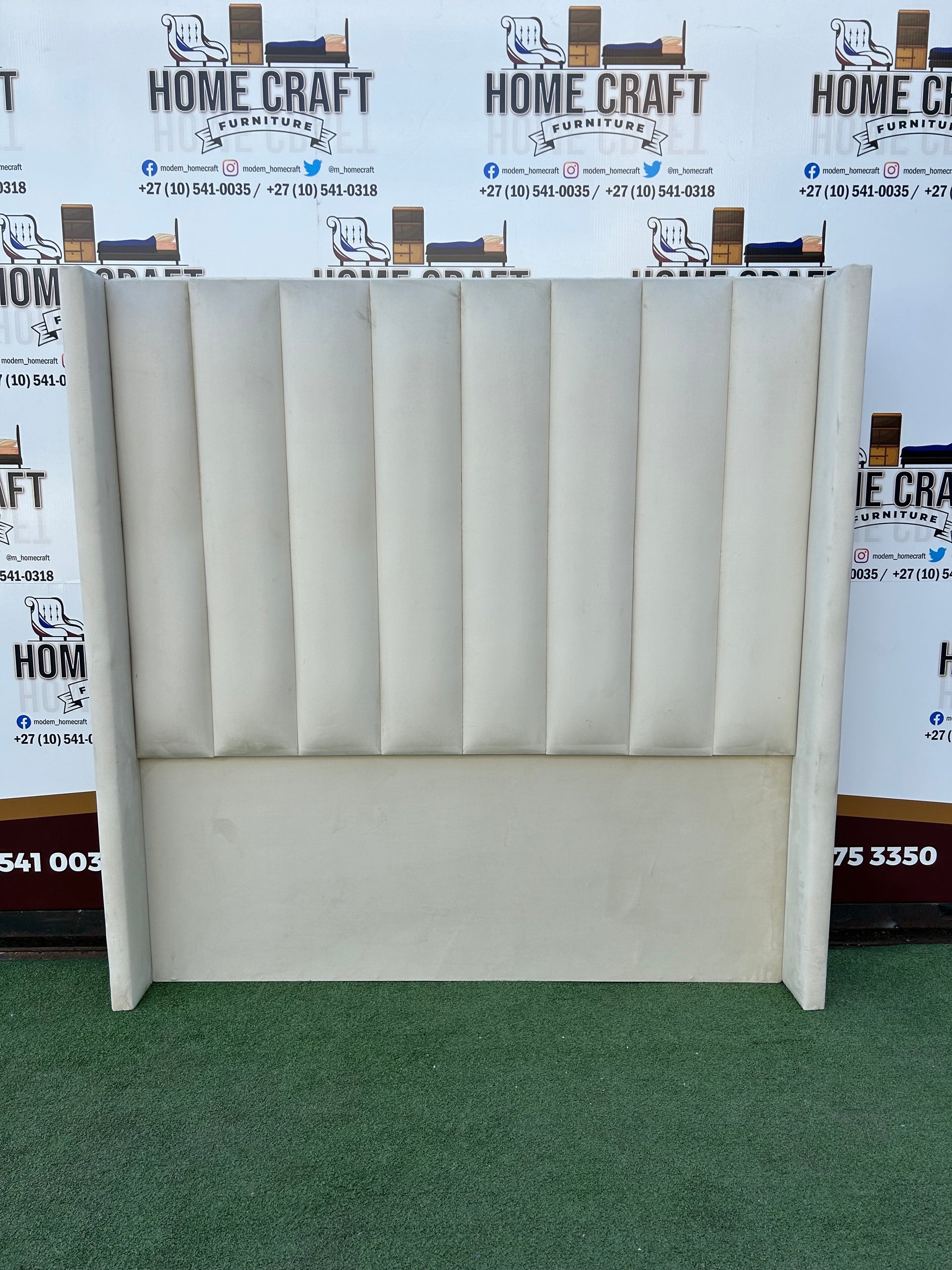 Queen Straight Panels Headboard With Wings - Cream
