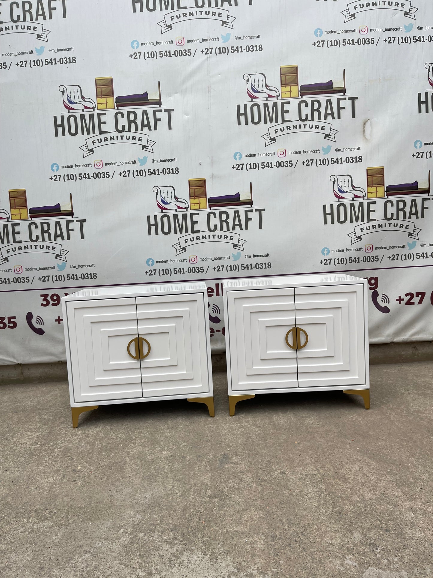 2 Door Pedestals Face Design (Gold)