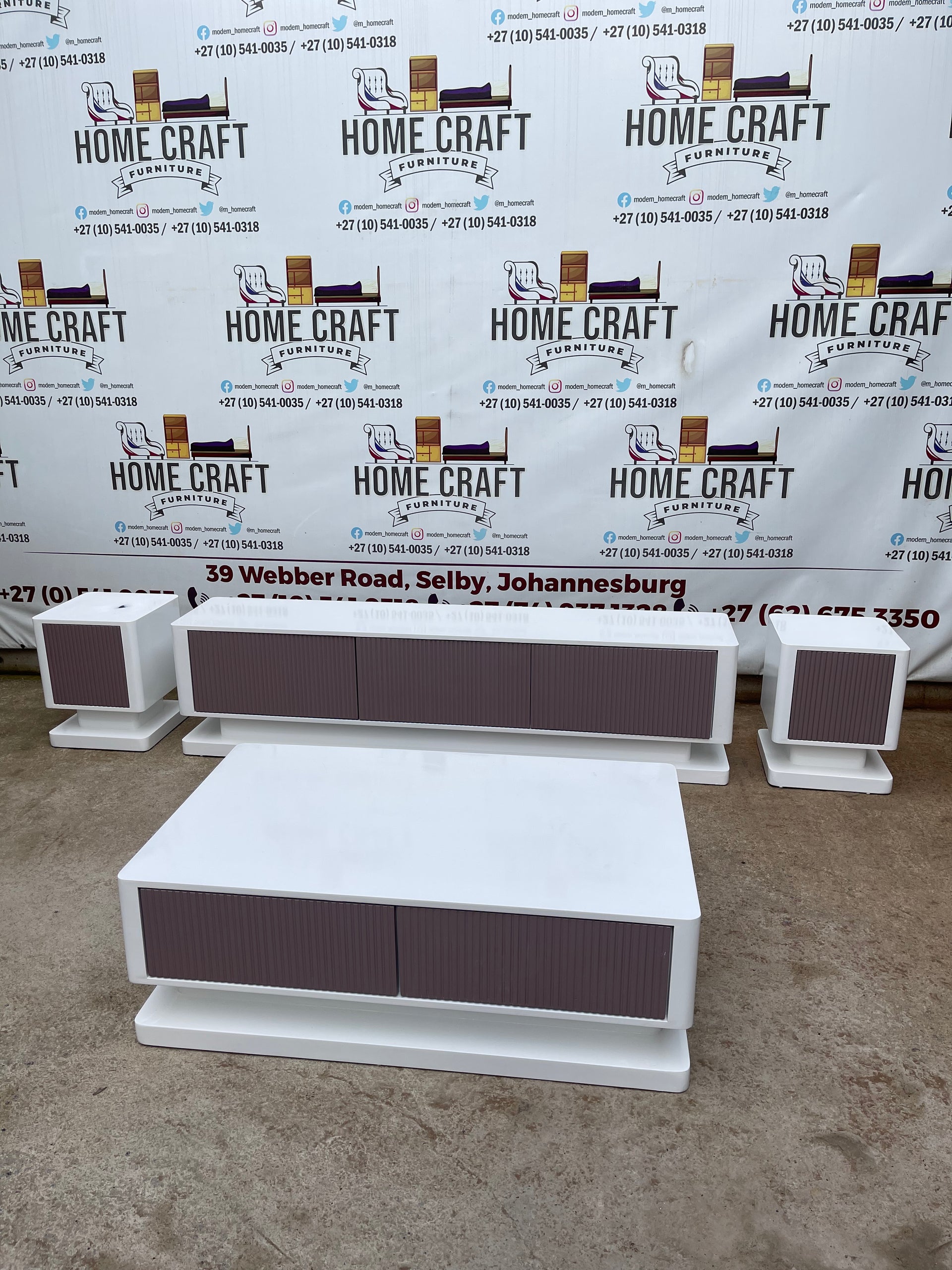 Tv Stand , Coffee Table and Pedestals Combo