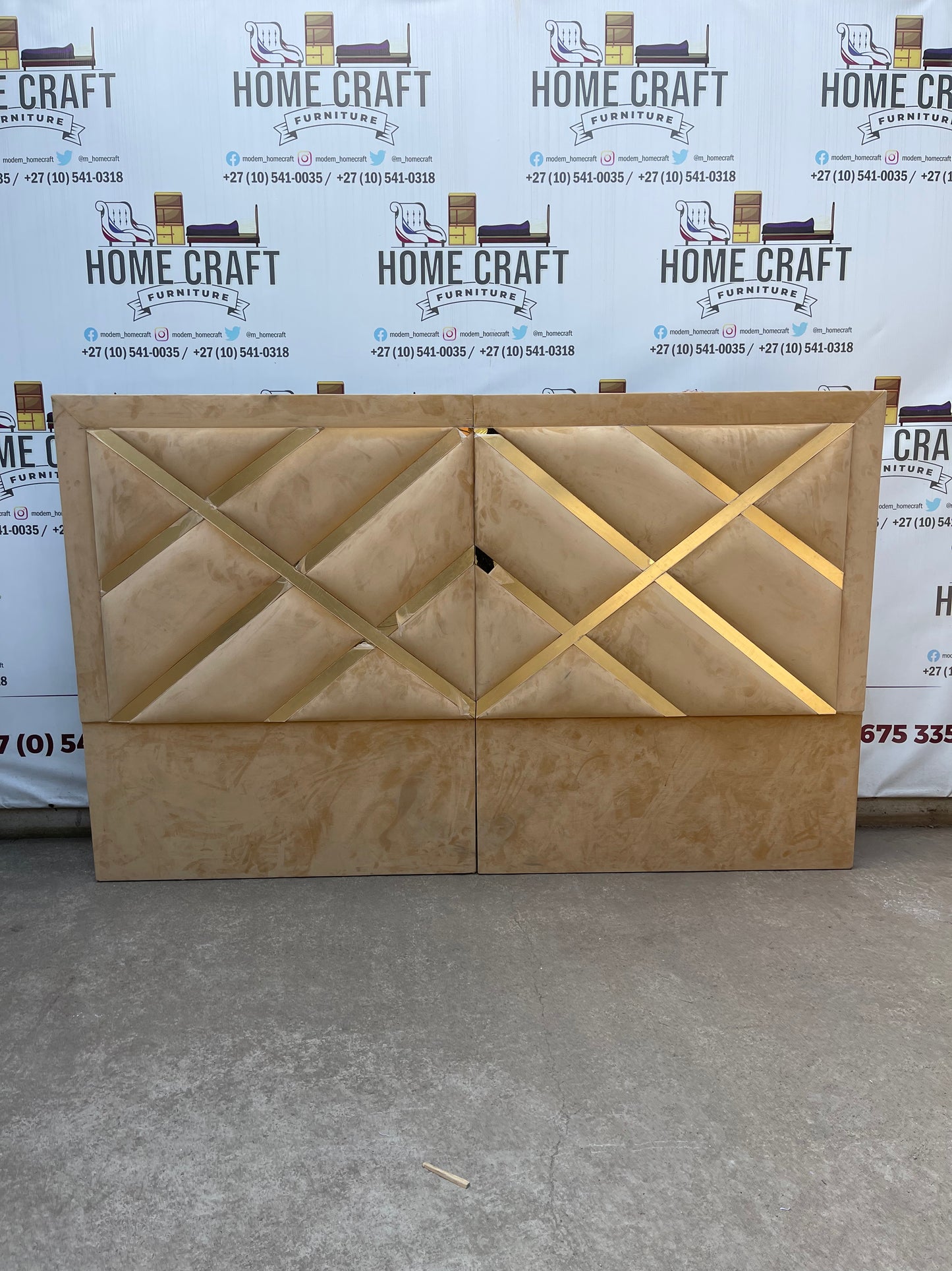 Queen Headboard With Acrylic Mirrors Extra Length