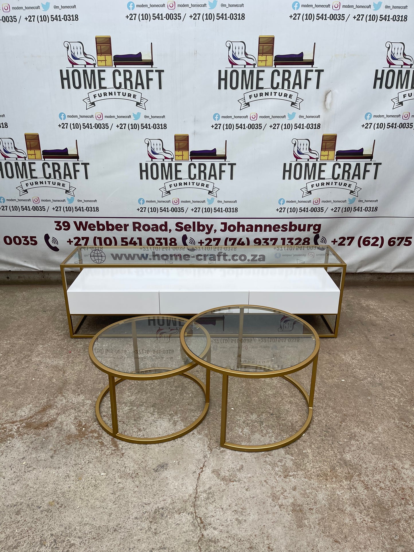 Tv Stand and Nesting Table Combo