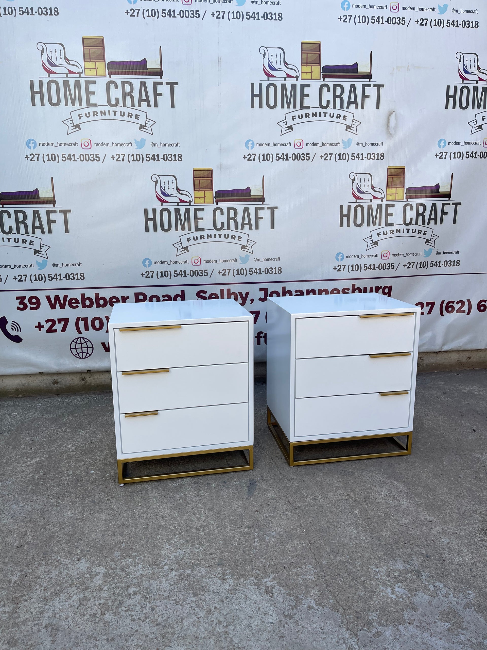 Mfundo - 3 Drawer Pedestals - With Flat Handles