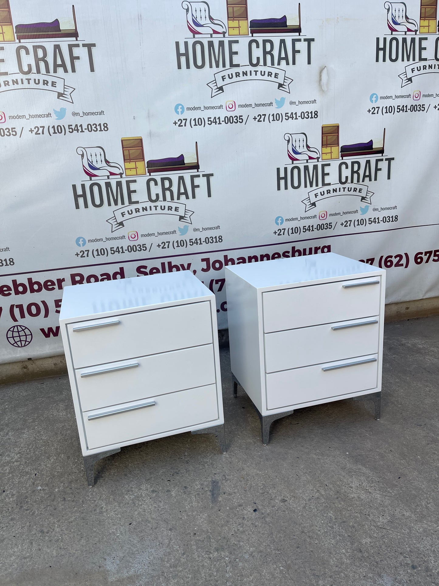 3 Drawer Pedestals With Solid Handles (Different Sizes)