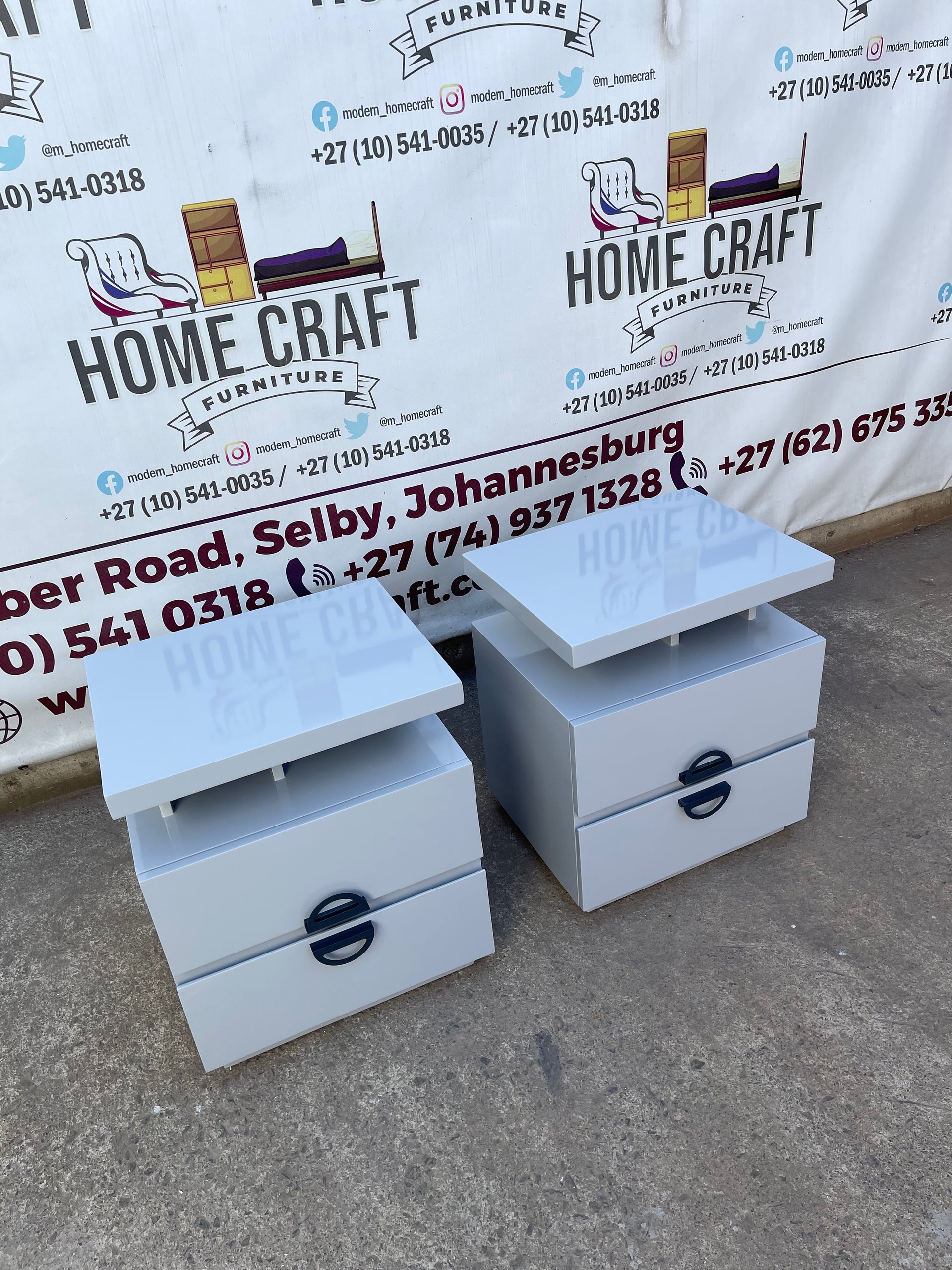 Wood Veranda 2 Drawer Pedestals With Moon Handles