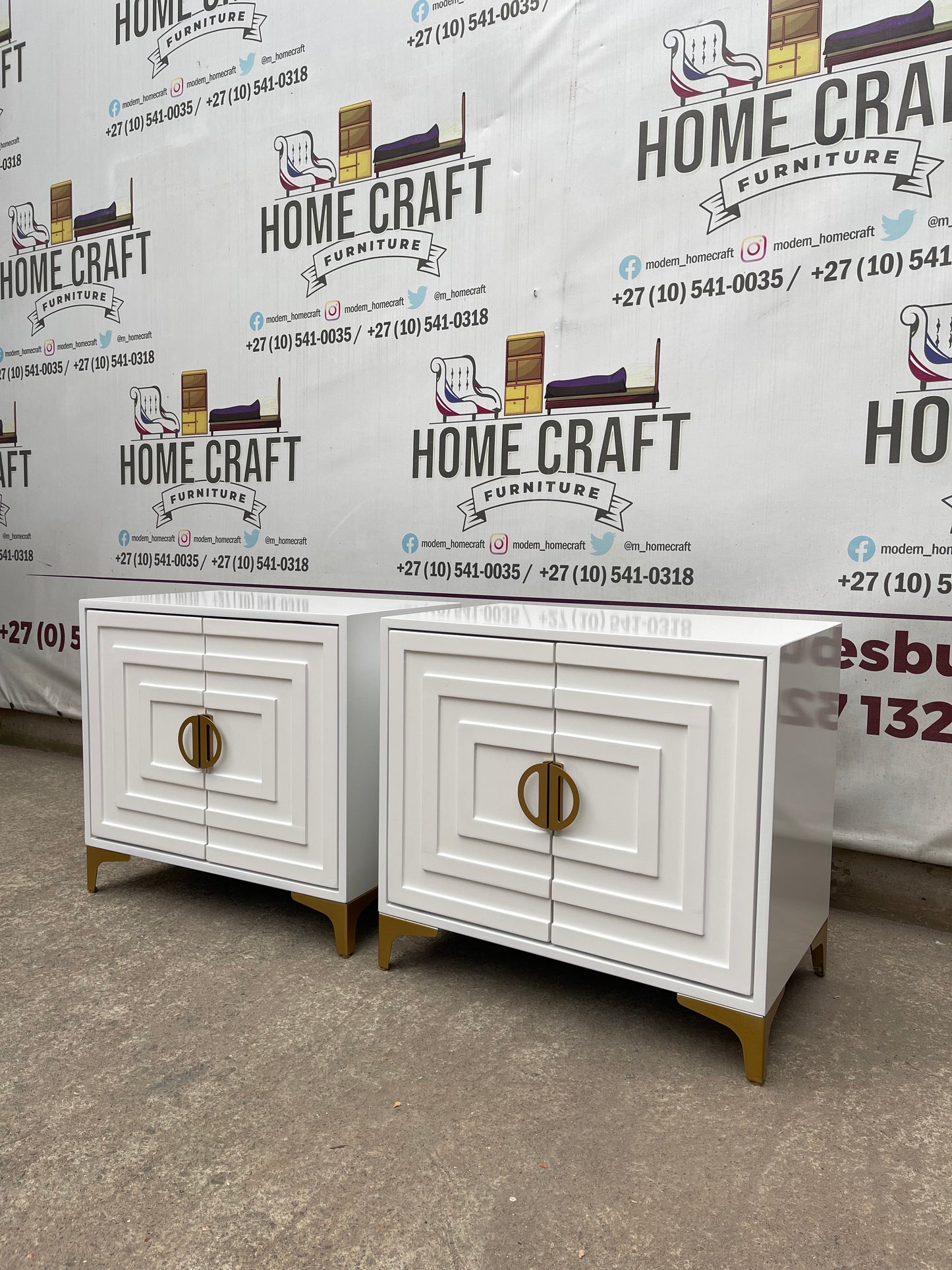 2 Door Pedestals Face Design (Gold)