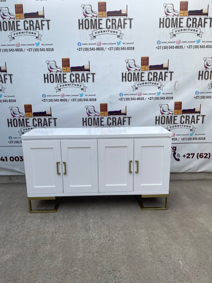 Plush Server (Gold) - 4 Doors With Shelves