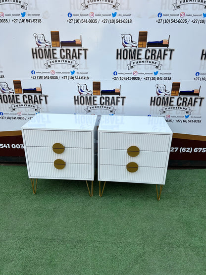 3 Drawer Pedestals x 2 - Moon Handles