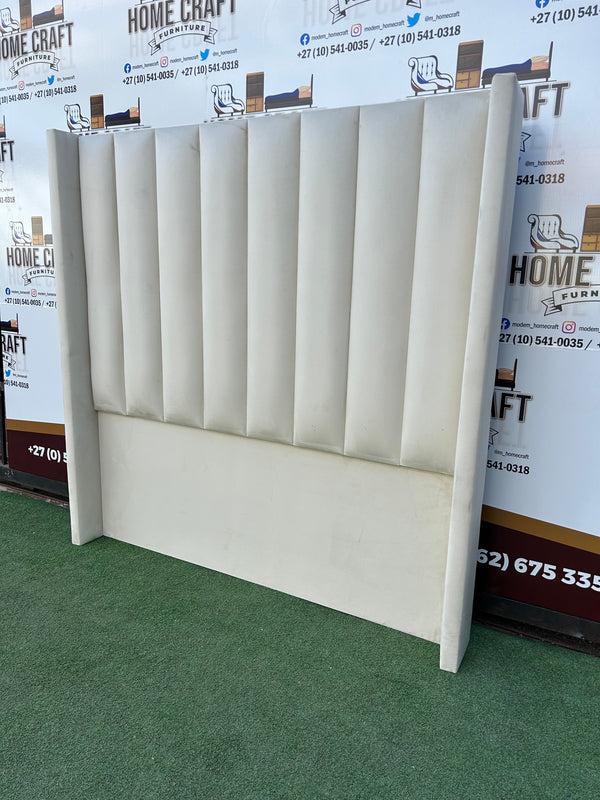 Queen Straight Panels Headboard With Wings - Cream