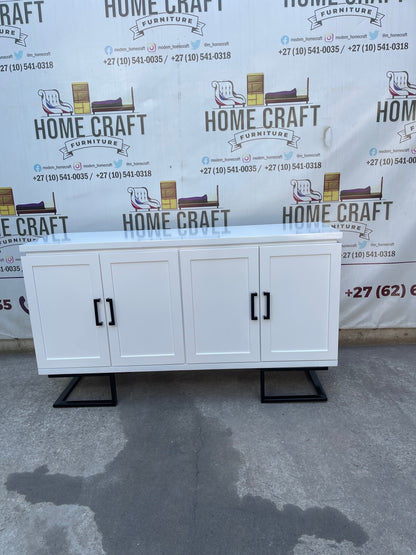 Plush Server (Black) - 4 Doors With Shelves