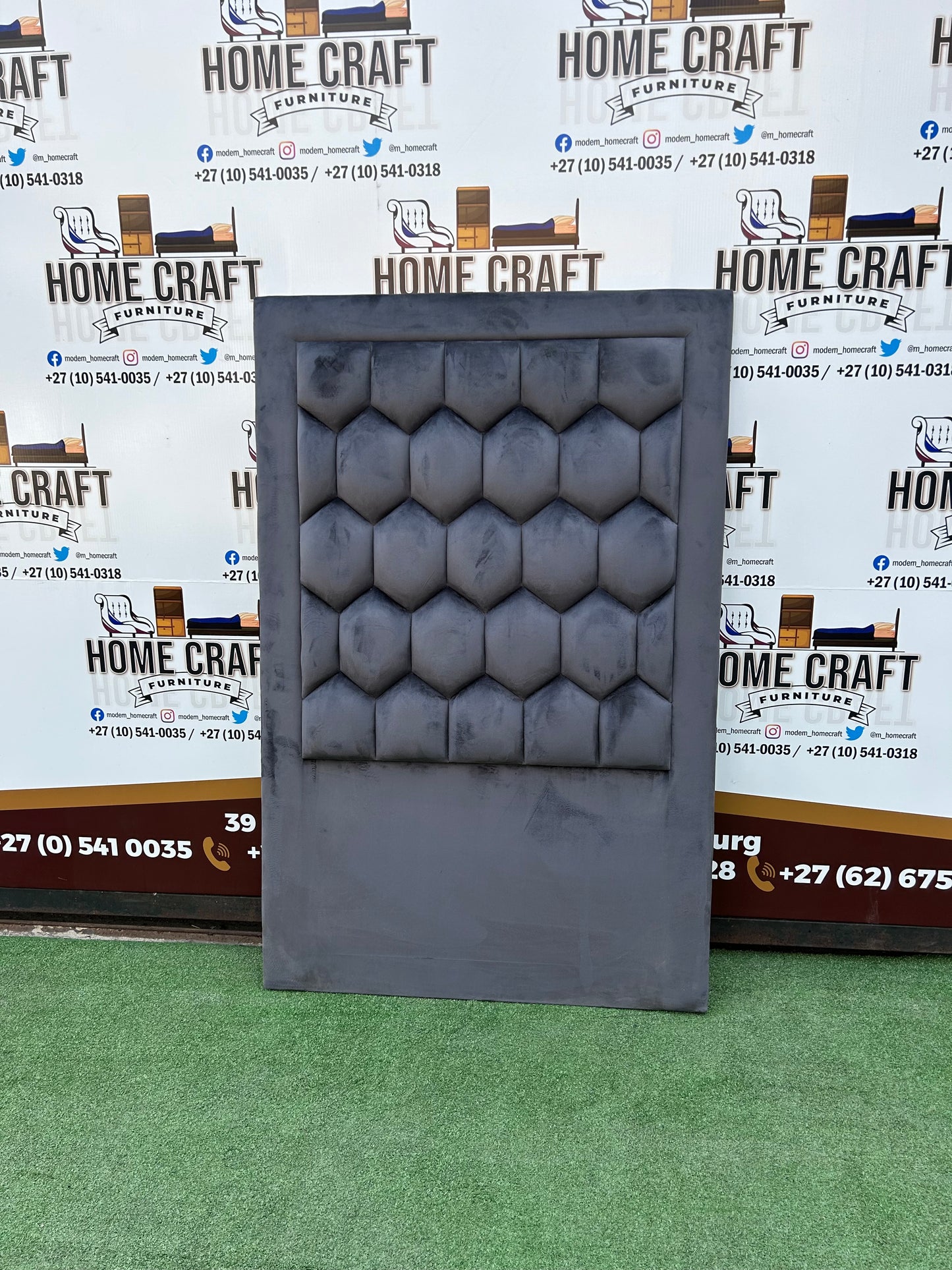 Single Headboard Honeycomb - Dark Grey