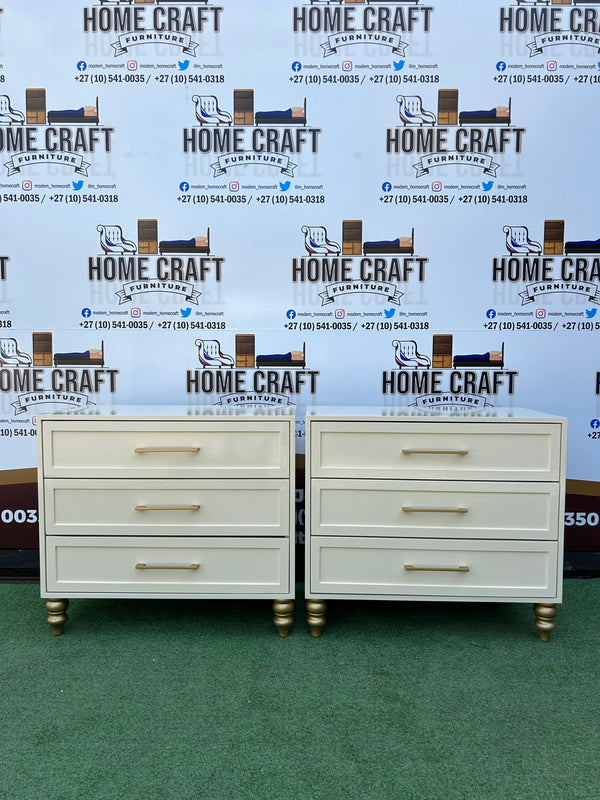 Peta - 3 Drawer Pedestals x 2 - 6mm Face Design