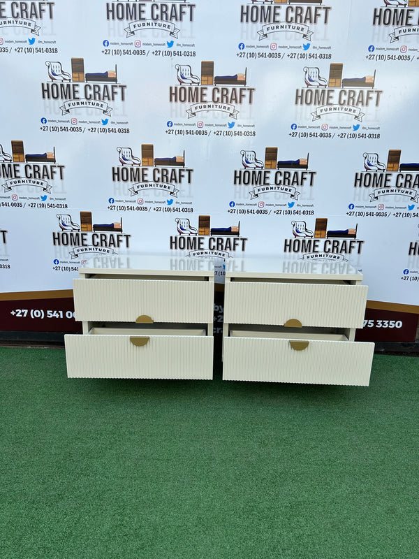 Solo 2 Drawer Pedestals With Round Wooden Legs