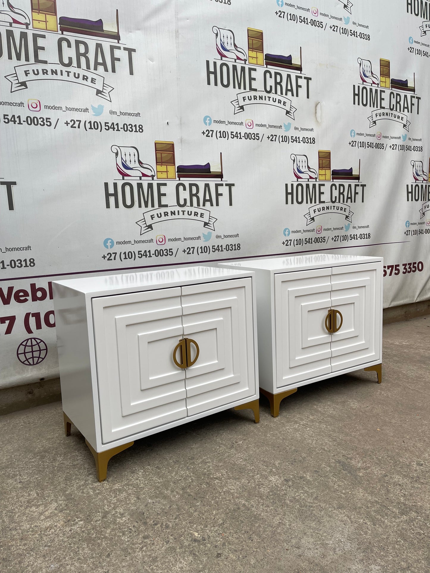 2 Door Pedestals Face Design (Gold)