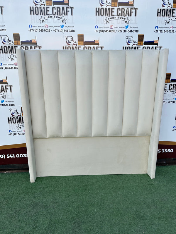 Queen Straight Panels Headboard With Wings - Cream