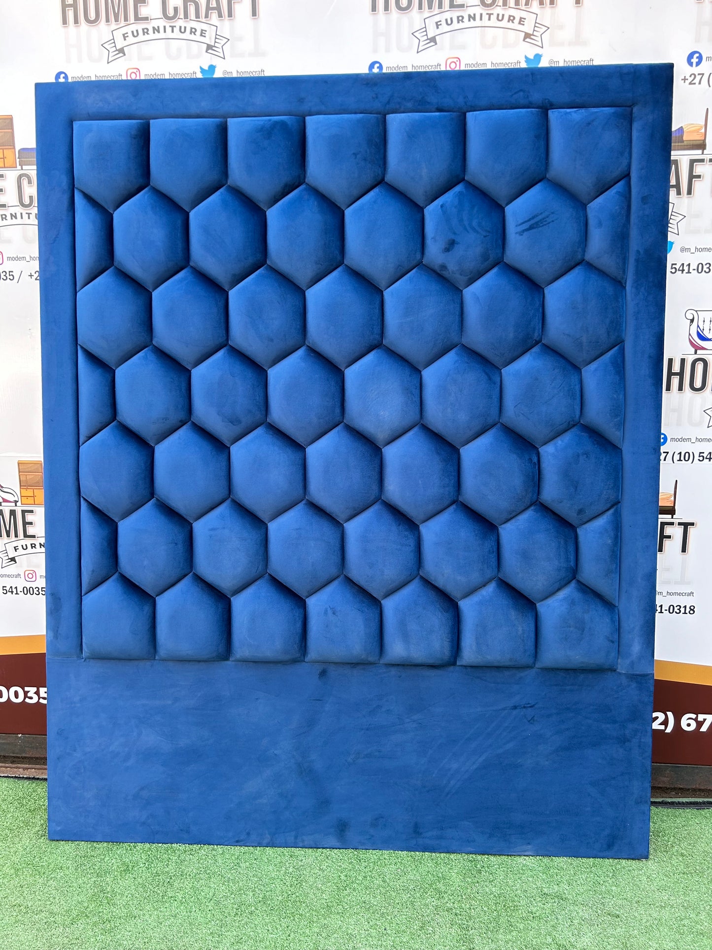 Queen Headboard Honeycomb - Blue