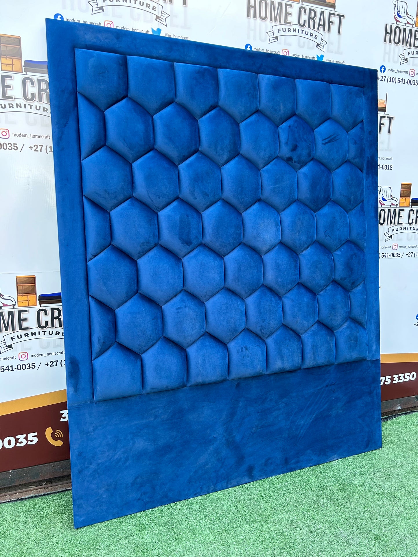 Queen Headboard Honeycomb - Blue