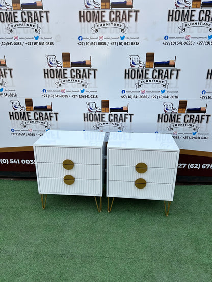 3 Drawer Pedestals x 2 - Moon Handles