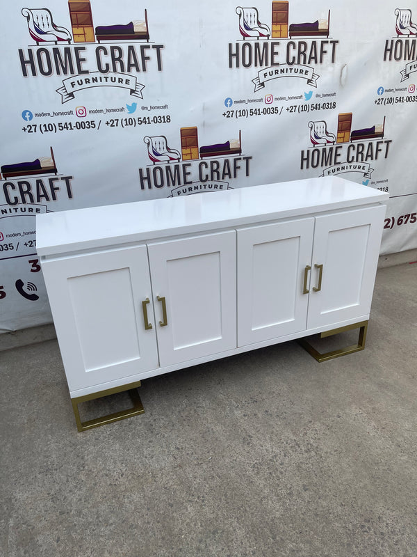 Plush Server (Gold) - 4 Doors With Shelves