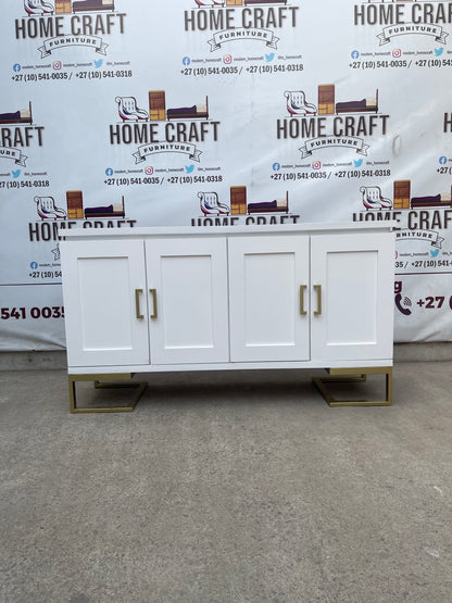 Plush Server (Gold) - 4 Doors With Shelves