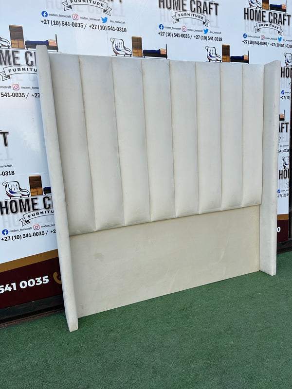 Queen Straight Panels Headboard With Wings - Cream