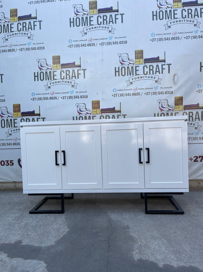 Plush Server (Black) - 4 Doors With Shelves