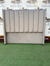 King Straight Panels Headboard With Wings - Light Grey