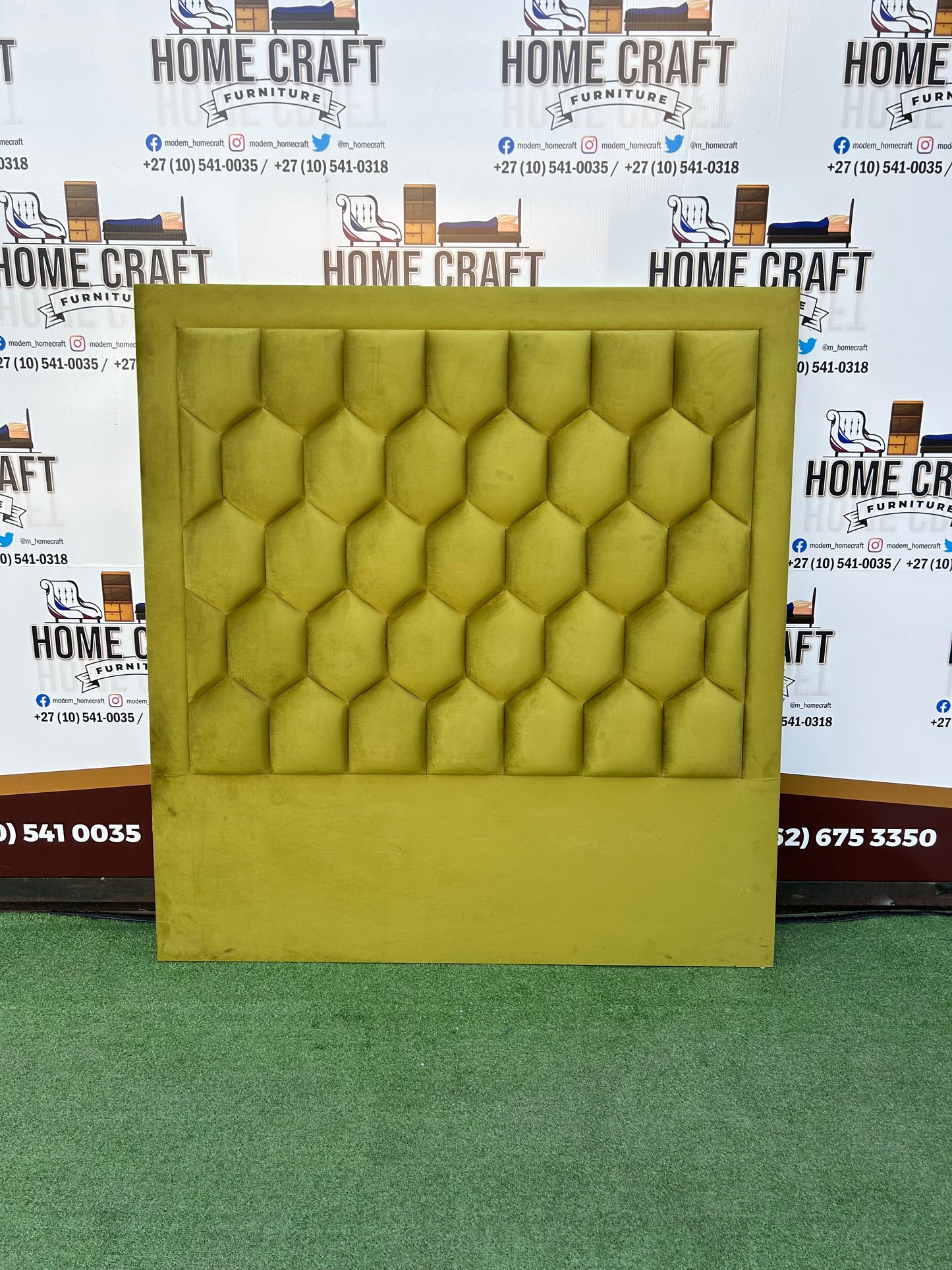Queen Headboard Honeycomb - Lime Green