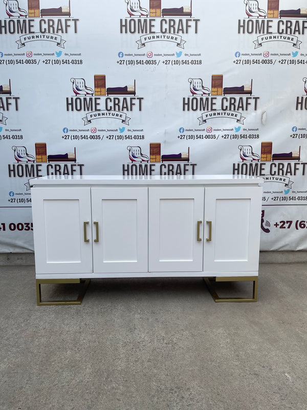 Plush Server (Gold) - 4 Doors With Shelves