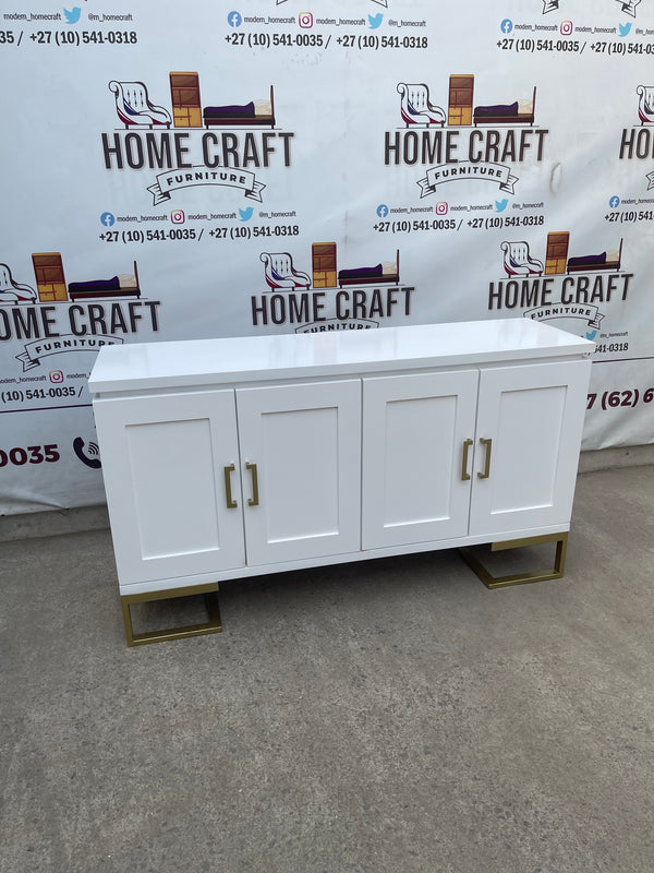 Plush Server (Gold) - 4 Doors With Shelves