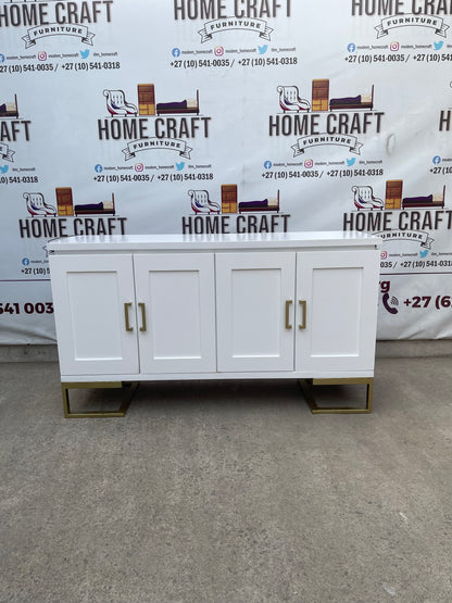 Plush Server (Gold) - 4 Doors With Shelves