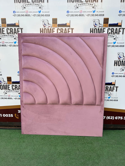 Double Headboard With Curved Panels  - Pink