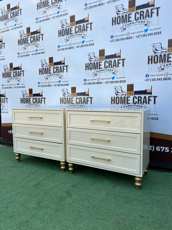 Peta - 3 Drawer Pedestals x 2 - 6mm Face Design