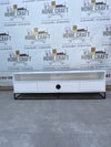 Linda - 2 Drawer & 2 Doors Tv Stand - With Centre Shelves - White & Black