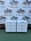 Vuyo 3 Drawer Pedestals - White & Silver