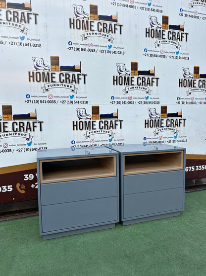 Kesolofetse - 2 Drawer Pedestals with savannah shelf