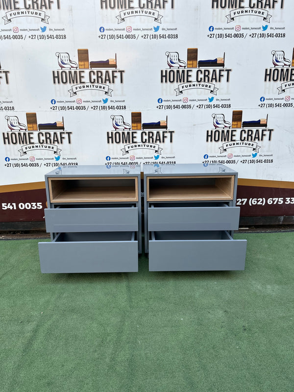 Kesolofetse - 2 Drawer Pedestals with savannah shelf