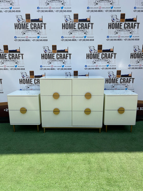 Chest of Drawers and Pedestals x2