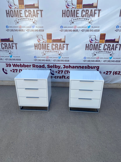 Makande - 3 Drawer Pedestals x 2 - Flat Handles (Centre)