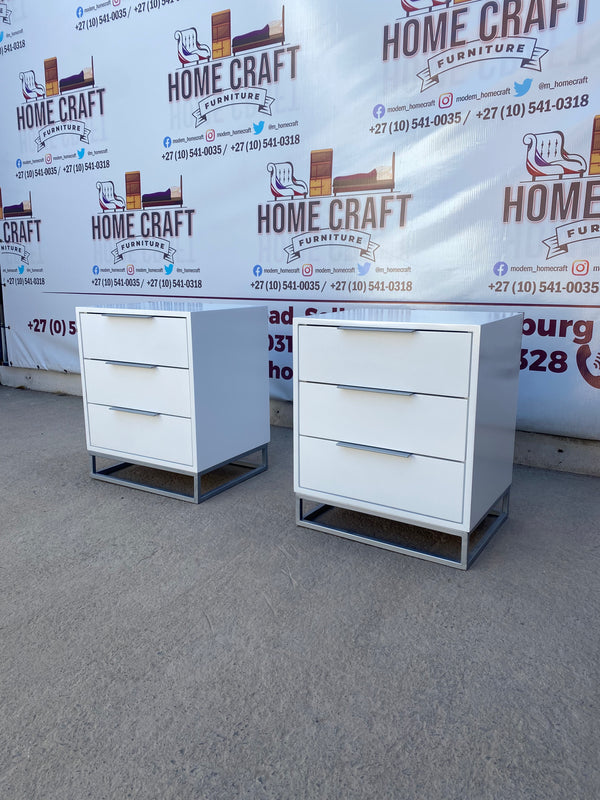 Makande - 3 Drawer Pedestals x 2 - Flat Handles (Centre)