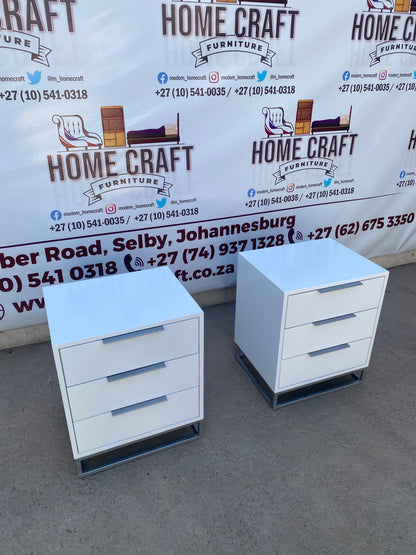 Makande - 3 Drawer Pedestals x 2 - Flat Handles (Centre)