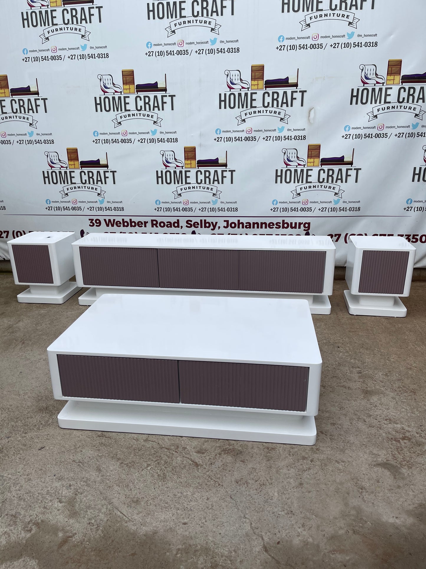 Tv Stand , Coffee Table and Pedestals Combo