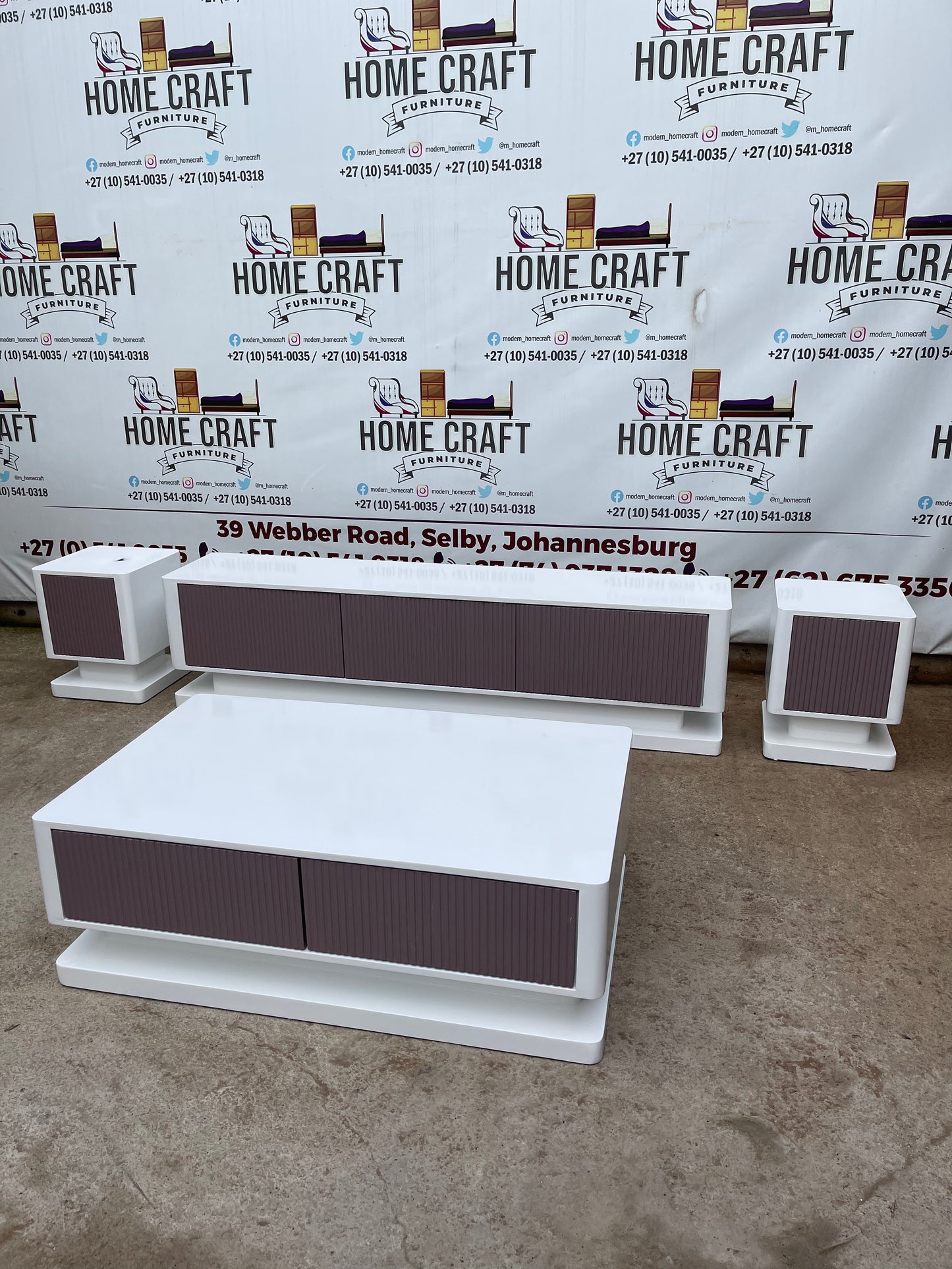Tv Stand , Coffee Table and Pedestals Combo
