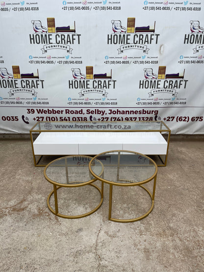 Tv Stand and Nesting Table Combo