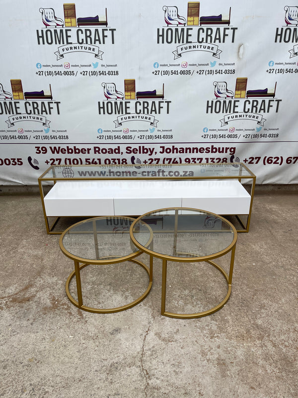 Tv Stand and Nesting Table Combo