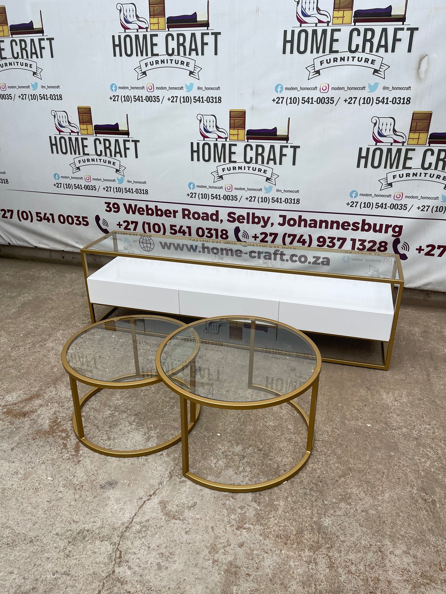 Tv Stand and Nesting Table Combo