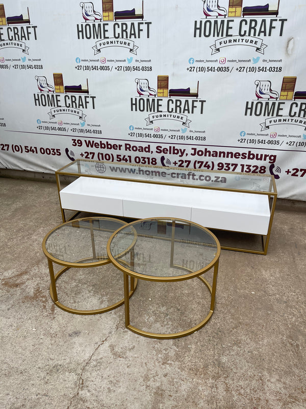 Tv Stand and Nesting Table Combo