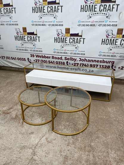 Tv Stand and Nesting Table Combo