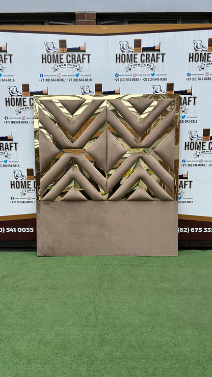 Queen Headboard With Gold Mirrors