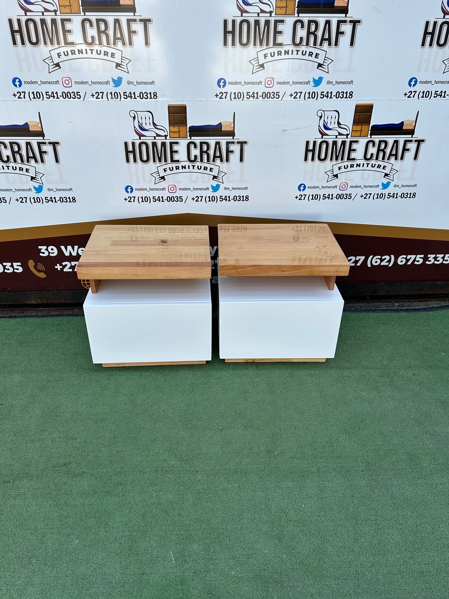 Nokwazi  - 1 Drawer Pedestals x 2 (Pine Wood Verandah)